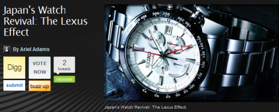 My Japan's Watch Revival: The Lexus Effect Article On AskMen.com Announcements 
