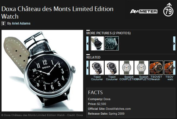 Doxa ChÃ¢teau des Monts Limited Edition Watch Review On AskMen.com Announcements 
