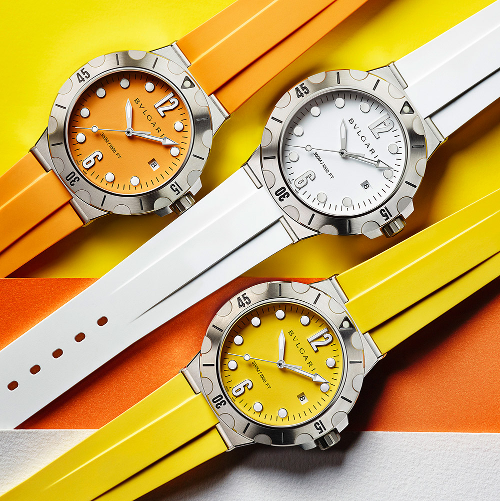Bulgari Diagono Scuba Watch In Cheerful Colors Watch Releases 