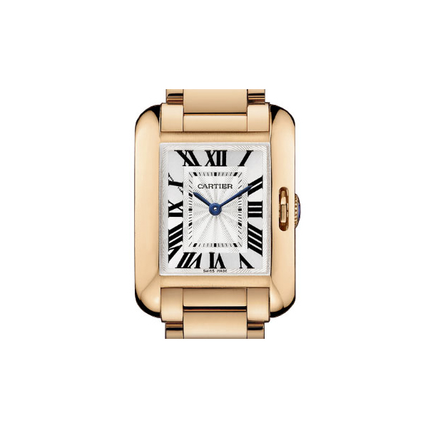 Front of Cartier classic rose gold Tank Anglaise 02
