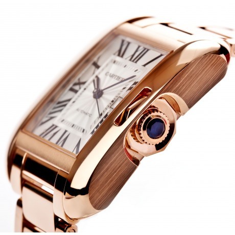 Side of Cartier classic rose gold Tank Anglaise