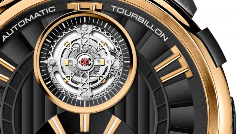 Perrelet Tourbillon Movement With Black And Gold