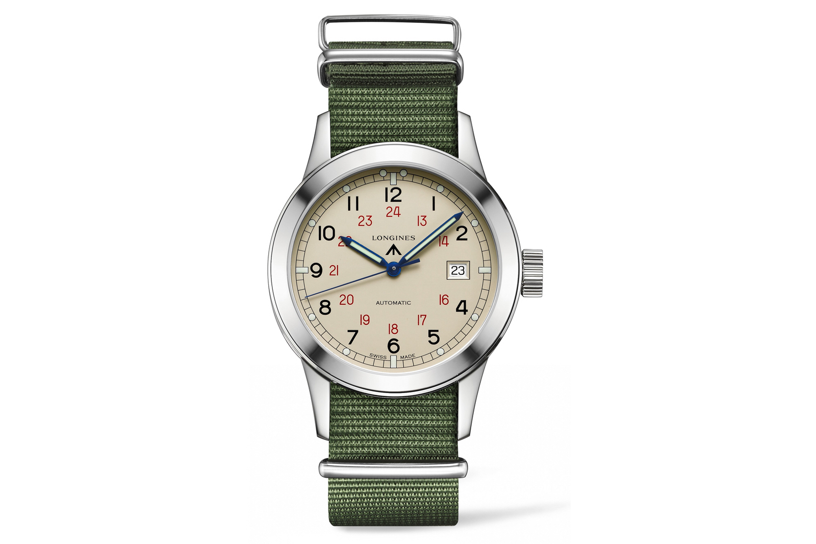 Front of Longines Heritage Military COSD 