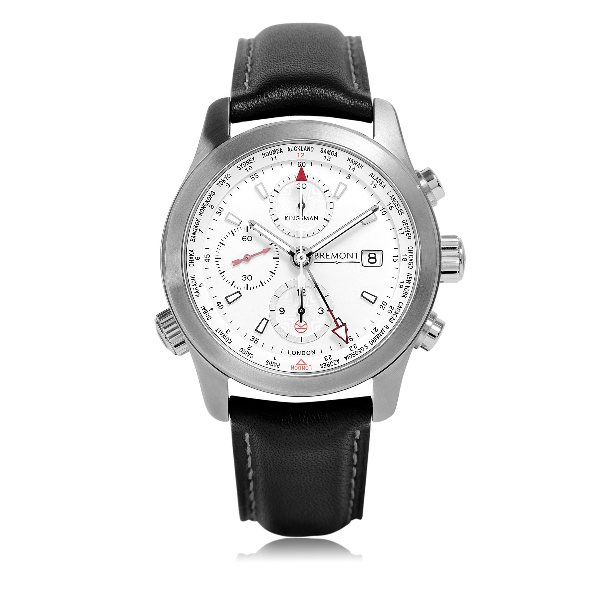 Front of Bremont Kingsman white watch 