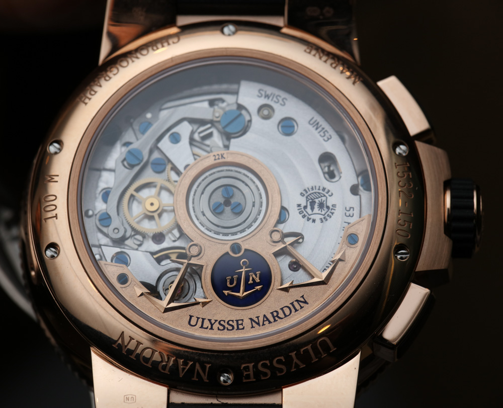 ulysse-nardin-marinaUlysse Nardin Marine Chronograph Annual Calendar rose gold watch caseback