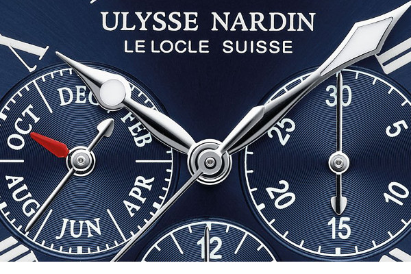 Ulysse Nardin Marine Chronograph Annual Calendar steel watch dial