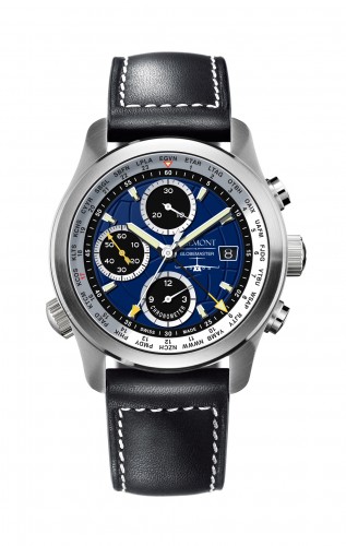 Front of Bremont ALT1-WT World Timer blue dial watch 02