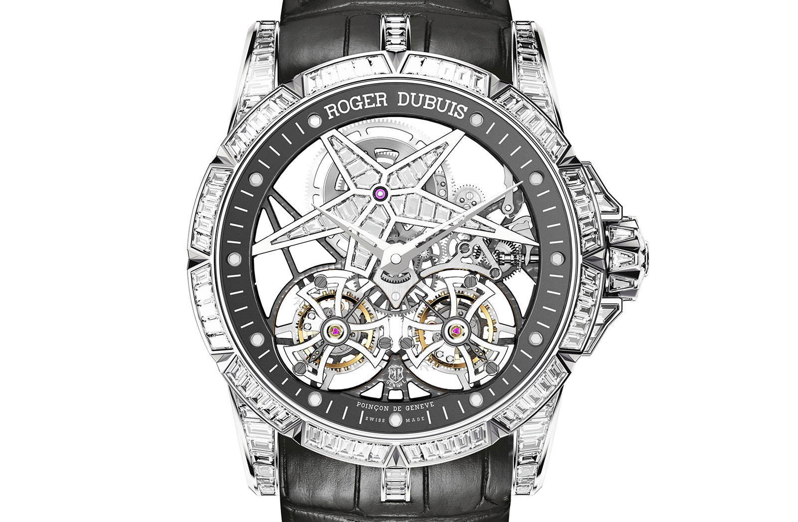 Roger star of infinity dubuis Double tourbillon watch
