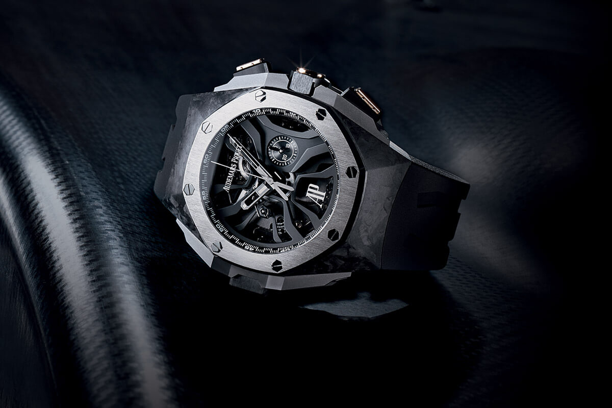 Side of Audemars Piguet Royal Oak Concept Laptimer titanium watch