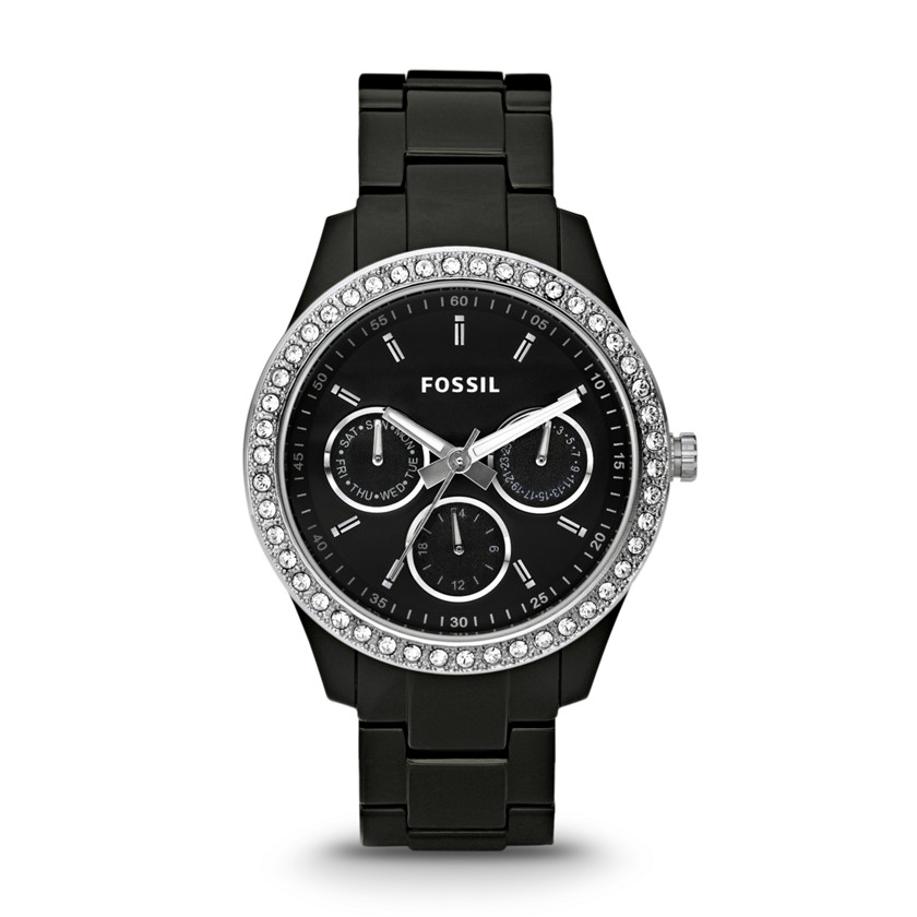 Front of Fossil Multifunction Black Stella ladies watch